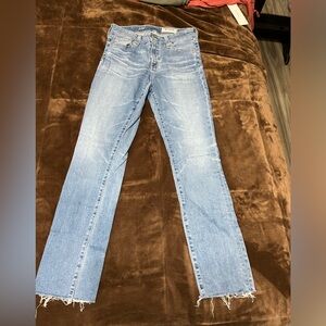 Ag Adriano Goldschmied Light Blue Straight-Leg Jeans